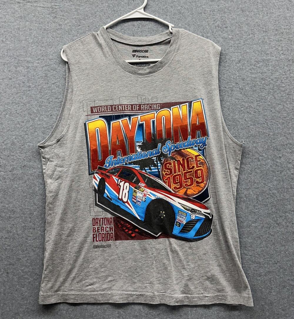 Kyle Busch #18 nascar daytona 500 t-shirt mens Size XL tank muscle Sleeveless